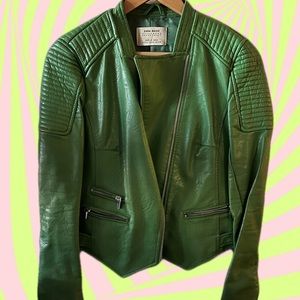 Faux leather moto jacket
